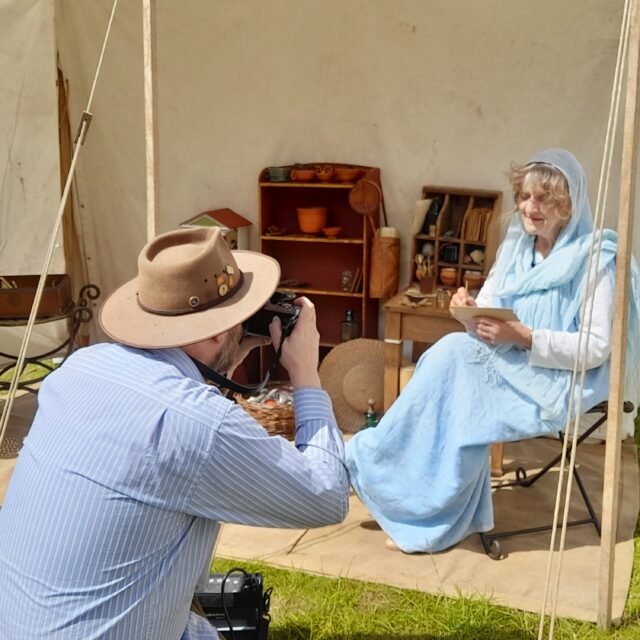 Roman woman reenactment, Chalke Valley History Festival, 2022